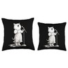Cat Singing Into Microphone Performance Throw Pillow