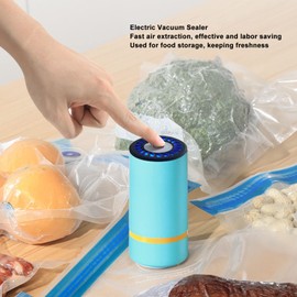 Asixxsix Hand Vacuum Sealer, Automatic Vacuum Food Sealer, Portable Wireless Vacuum Sealing Device for Food Storage, Clothing Packaging (Blue Lake)