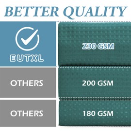 EUTXL Seaweed Green Long No Hook Shower Curtain with Snap in Liner,230GSM Waffle Weave Shower Curtains for Bathroom,71W x 86H