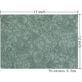 Kopumat Washable Heat-Resistant Placemats Set of 6 - Durable and Decorative Table Mats for Dining Table, Family Gatherings, and Everyday Use (Green)