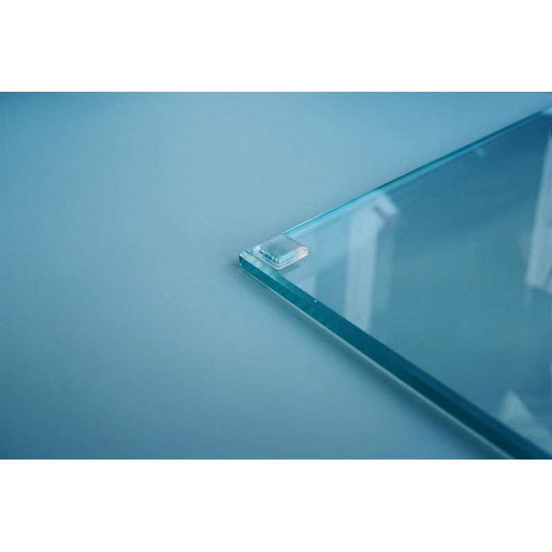 Dulles Glass Square Clear Rubber Table Top Bumpers - Adhesive