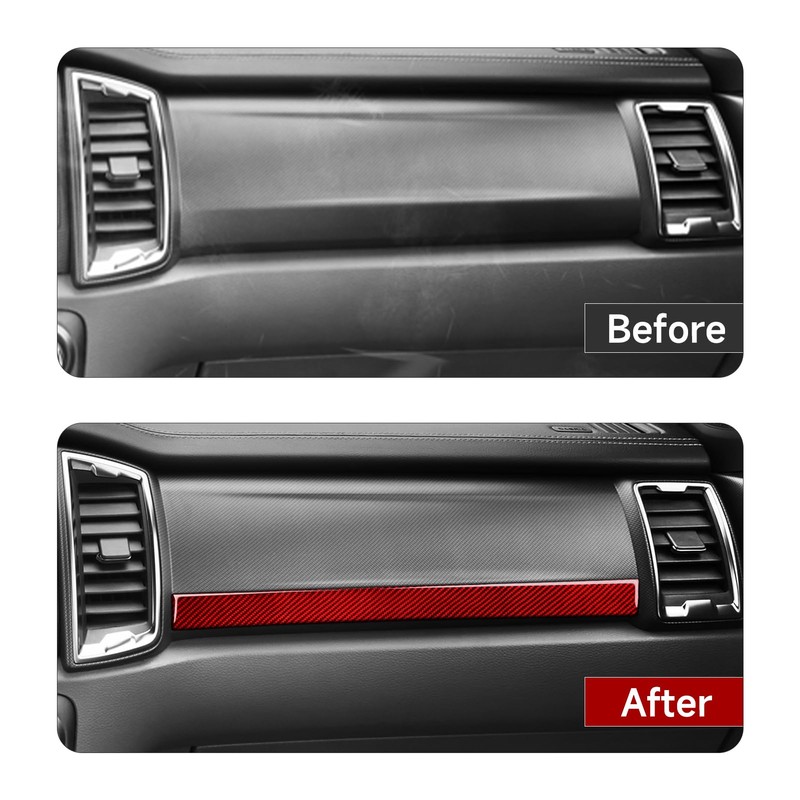 Car Dashboard Co-Pilot Instrument Panel Strip Carbon Fiber Trim Decoration