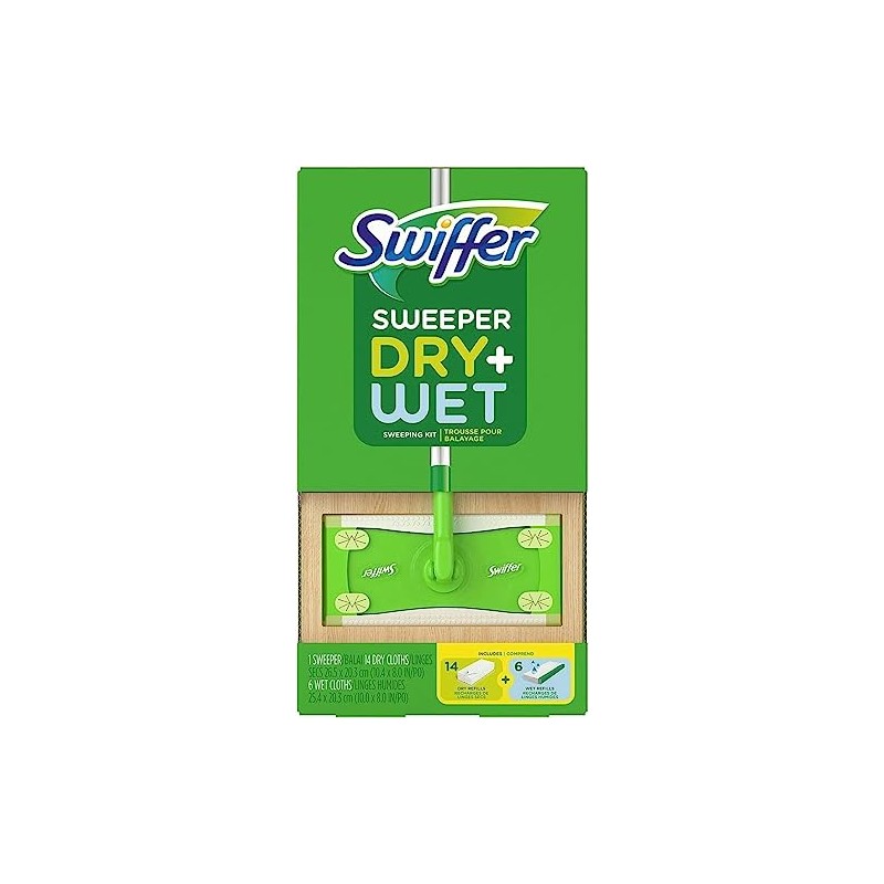 Swiffer Sweeper Dry + Wet sweeping Kit (1 Sweeper, 14
