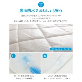 MITAS Bedwetting Countermeasure 100% Cotton Fabric Waterproof Bed Pad, Single, 39.4 x 78.7 inches (100 x 200 cm), Blue, Washable, For Pets, Nursing