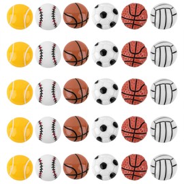 Framendino, 30Pack Assorted Sport Ball Slime Charms Football Volleyball Tennis Baseball Basketball Flat Back Resin Charms for DIY Crafts Scrapbooking