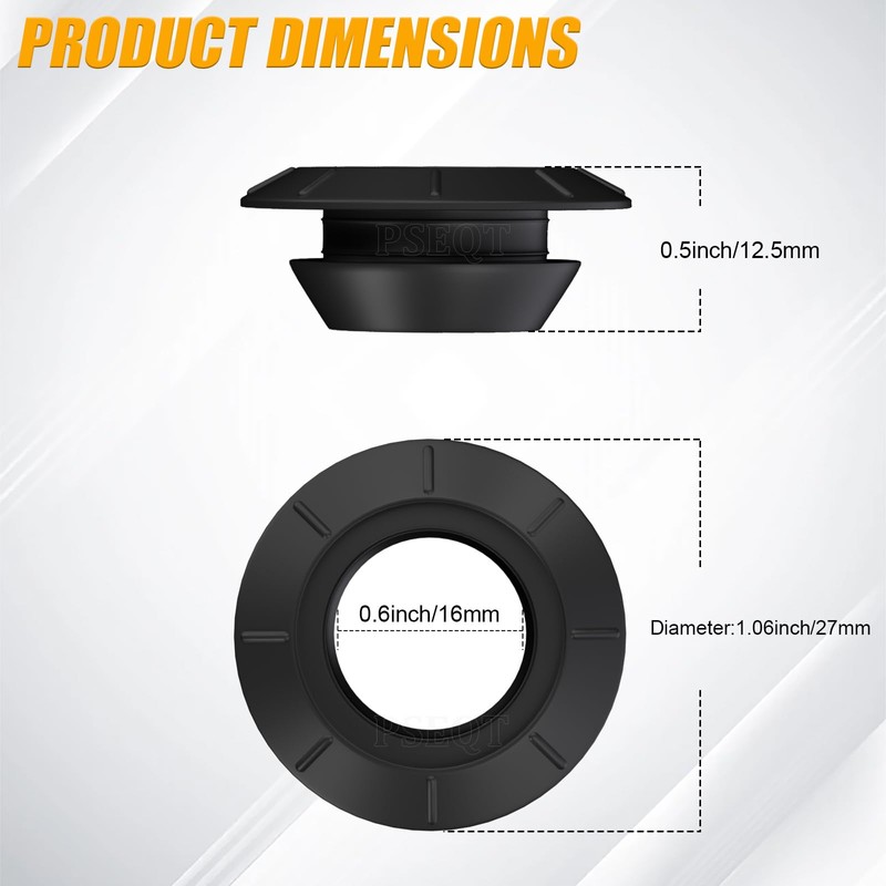 PSEQT 3/4'' Round Rubber Grommets for 3/4'' LED Lights, Waterproof