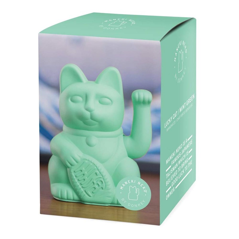 Donkey Products Waving Cat, Plastic, Mint, 15 x 10.5 x