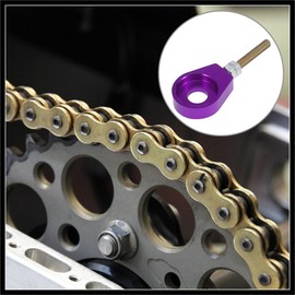 Hihaha 2pcs 12mm Dia Hole Purple Bronze Tone Metal Universal Chain Axle Adjuster Tensioner for Motorcycle Durable Material
