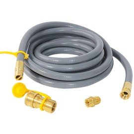 XCHQGC 15 FeeT 1/2 inch Natural Gas Hose with Quick Connect Fittings, Natural Gas Hose fit for BBQs、 Grills, Pizza Ovens, Patio Heater and More NG/Propane Appliance