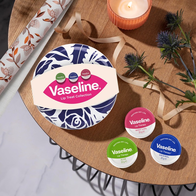 Vaseline Lip Treat Collection Gift Set with Original, Rosy Lips