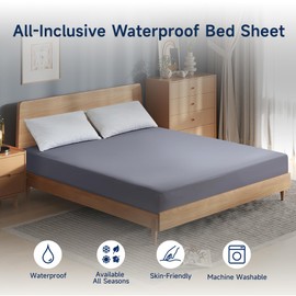 Z-HOM Fitted Sheet Waterproof, Microfibre, Waterproof Bed Sheet with Waterproof Plastic Layer, Mattress Height up to 30 cm, Oeko-Tex Certified (Dark Grey, 90 x 200 x 30 cm)