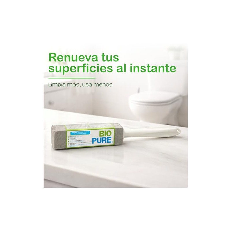 BIOPURE Piedra pómez con agarradera para limpiar el baño. (24cm