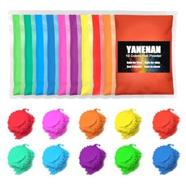Polvo de Colores Holi, 10 Paquetes de 100 g, Colores Brillantes Surtidos, Polvo de Colores Rangoli, Fácil Limpieza para Carreras de Colores, Guerra de Colores, Festivales, Fiestas y Fotografía