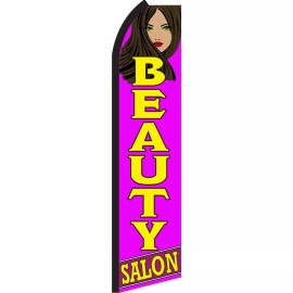 NeoPlex Beauty Salon Purple 2 1/2 ft X 11 1/2 ft Polyester Swooper Flag