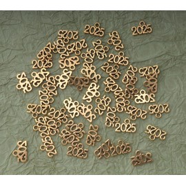 Ruwado 50 Pcs 2024 Charms Silver Year Signet Bulk Antique Number Pendants for Jewelry Making Finding Craft Accessories Necklace Bracelets Keychain DIY Project Christmas Décor (2025, Antique Gold)