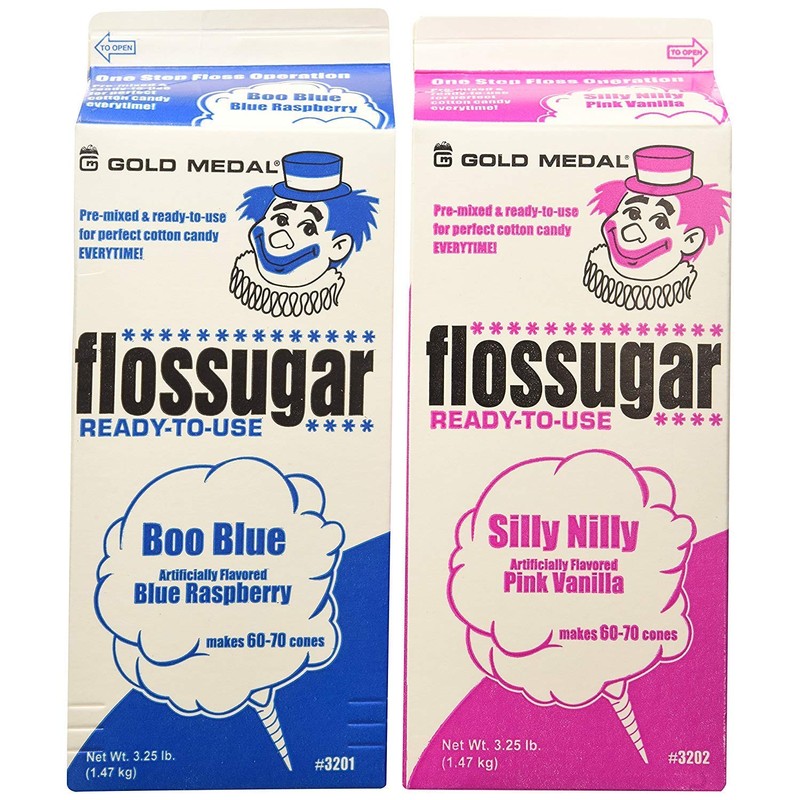 Concession Essentials Cotton Candy Floss Sugar -2pk- Blue Raspberry and