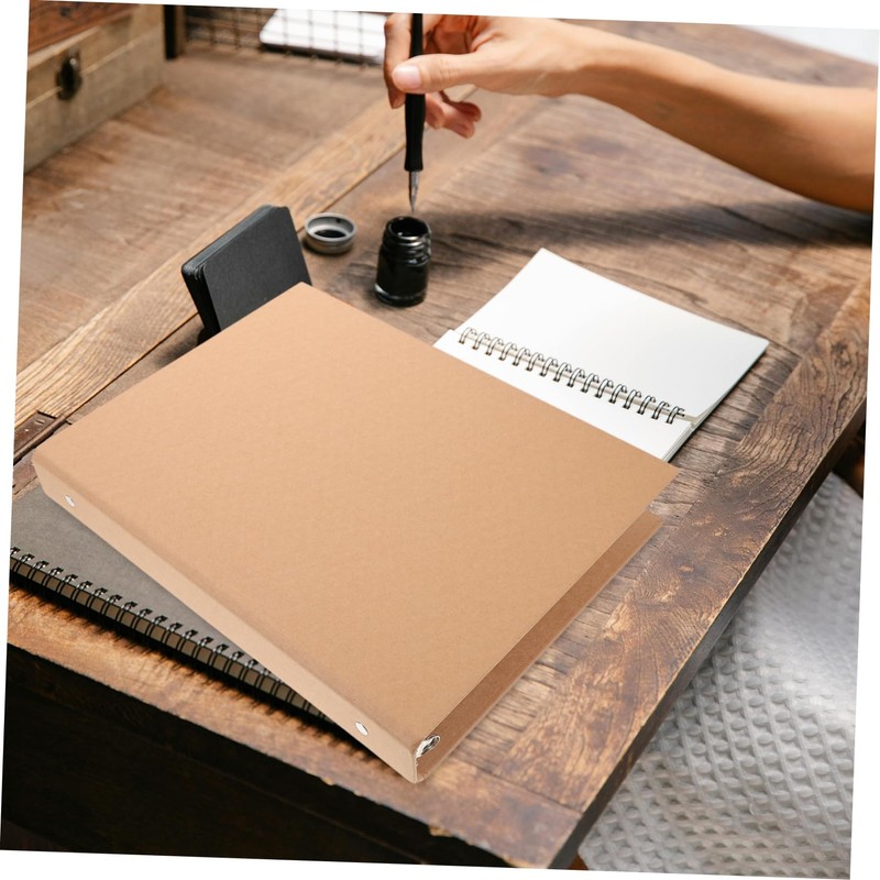 Operitacx A4 Ring Binder Sleeves Made of Kraft Paper Refillable