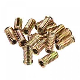 sourcing map M8 x 30 mm Threaded Inserts for Hexagon Socket Drive Furniture Screw Nut Pack of 16