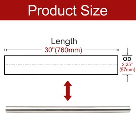 Bigreat OD 2.25 Inch (57MM) Length 30 Inch Straight Stainless Steel Turbocharger Pipe Tube Intercooler Pipe High Class Brushed Treatment Air Intake Tube Pipe Polished Universal-2PCS Silver