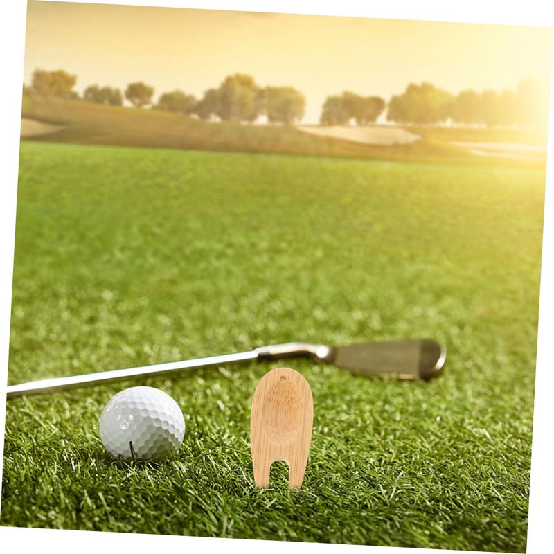 Kisangel 8-pc Bamboo Divot Repair Tool Set Golf Accessories for