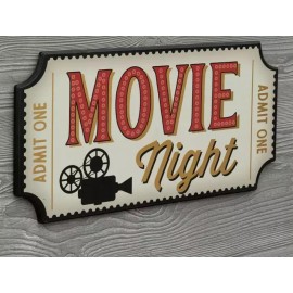 Open Road Cinema 'Movie Night - Admit One' Ticket Stub Wall Decoration Sign 19.63 x 9.5