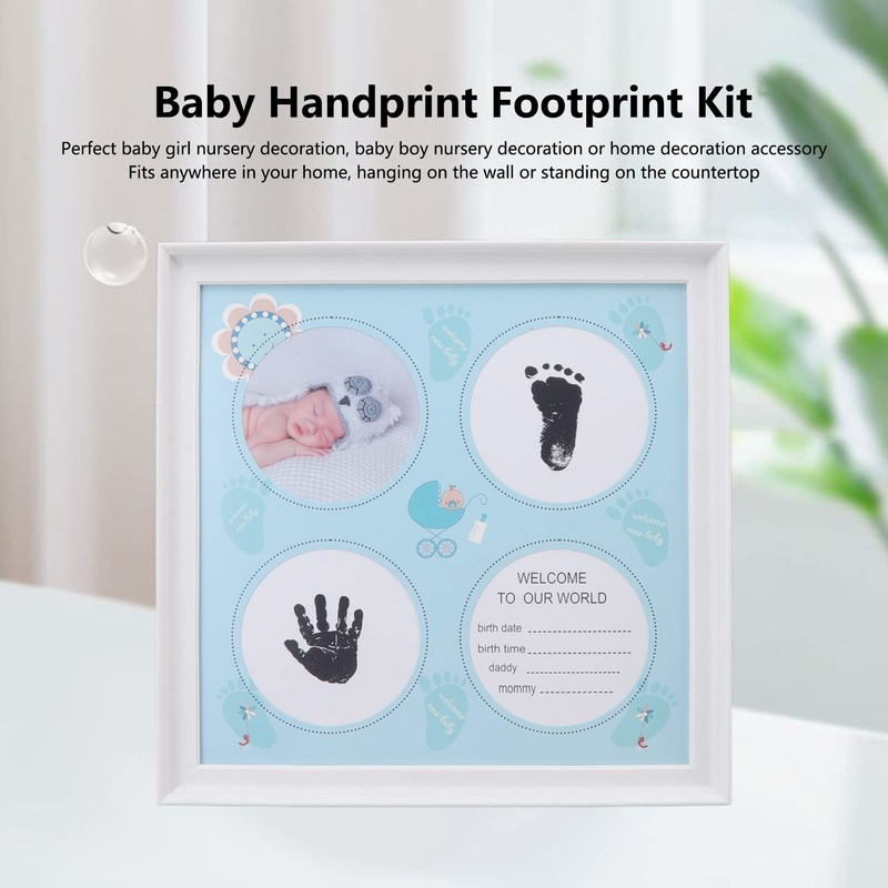 QANYEGN Baby Handprint Footprint Kit, Durable Plastic Density Board Frame,