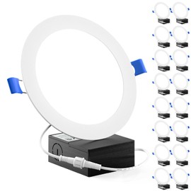 Sunco 16 Pack 6 Inch Ultra Thin LED Recessed Ceiling Lights Slim, 2700K Soft White, Dimmable, 14W, Wafer Thin, Canless with Junction Box.