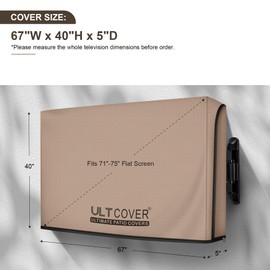 ULTCOVER Waterproof Outdoor TV Cover with Clear Front Flap for 71-75 inch Outside Flat Screen Televisions