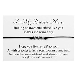 Lucor Niece Star Wish Bracelet - Awesome Niece Gifts for Christmas & Birthday (Dark Purple)