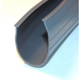 6" T-Style Premium Garage Door Bottom Seal Weather Strip in Grey Vinyl- 1/4" - 9' Wide Door