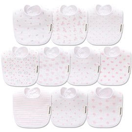 Hakochia Muslin Baby Bibs, Soft & Absorbent, Cotton Feeding Bibs for Newborns & Toddlers, Unisex Baby Bib Set, Comfortable & Gentle on Skin, Ideal for Drooling & Teething, 10 Pack