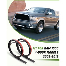 Wujexuhe Roof Trim Molding Kit Fit for RAM 1500 2009-2019 4-Door Models, 18mm Wide Black Roof Top Trim Strips (2Pack)