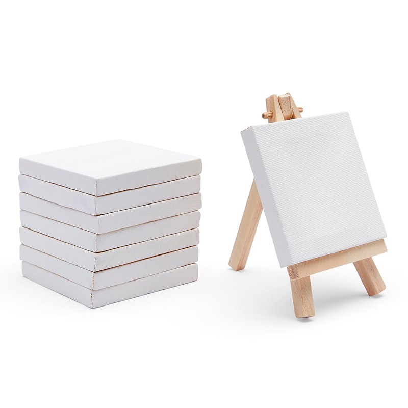 KINGART 855-8 White Mini 3" x 3" STRETCHED ARTIST CANVAS