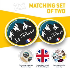 Vinyl Stickers (Set of 2) 7.5cm - La Plagne Ski Snowboard Resort France #5341