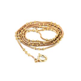 Windalf Delicate Maya Necklace 50 cm Necklace with Small Balls Bronze, Fabric jewellery bag