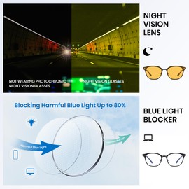 Cyxus Glasses Frame with Magnetic Clip Polarised Sunglasses Men Women Lightweight Frame Sunglasses UV 400 for Driving Fishing Travel P1211, yellow