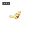 sourcing map Pack of 4 Brass Wing Nuts M8 Wing