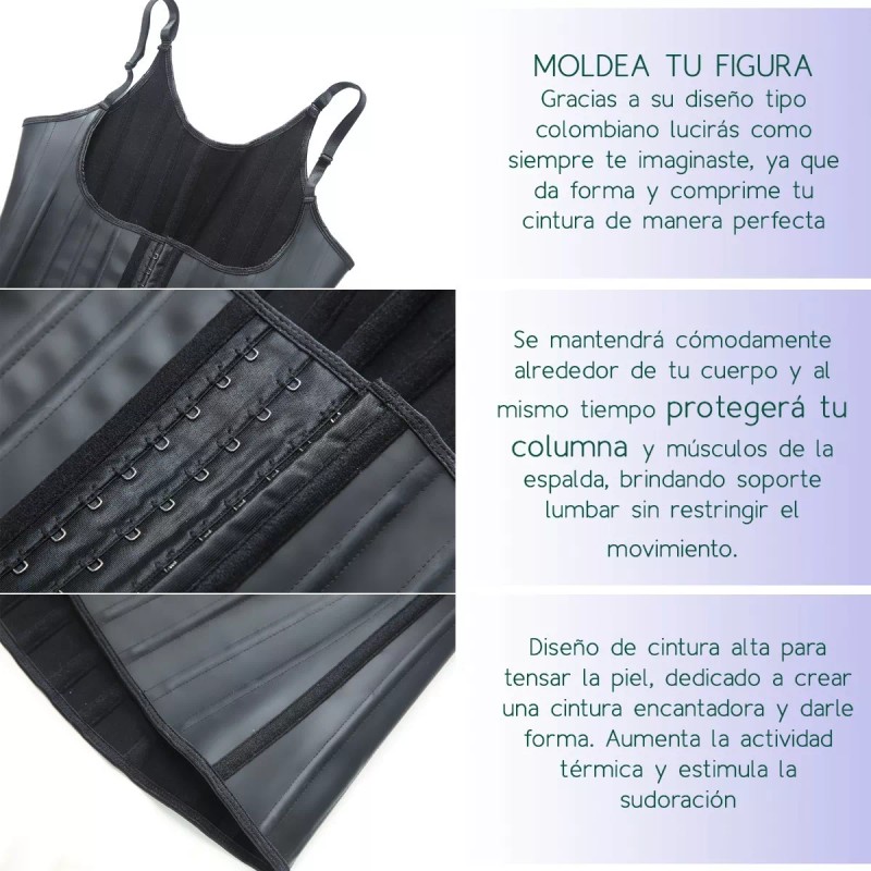 Zen Zen Fajas Colombianas Reductora Modeladora Tipo Chaleco 6 Filas