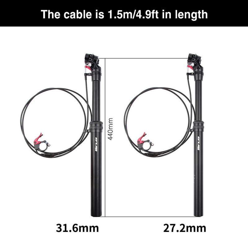 Mountain Bicycle Dropper Seatpost 27.2mm Adjustable Remote Control Suspension Seat
