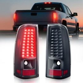 SPBREW LED Tail Lights Assembly Fit for Chevy Silverado 2003 2004 2005 2006 2007 1500 2500 3500HD, Bright Clear Tail Lights, 03-06 IP67 Waterproof LED Tail Lights Rear Tail Lights Pair