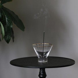 Hazel Alle a te Hazel Alate Incense Holder Incense Holder Gold Rim Glass HUNT9 (Cylinder)