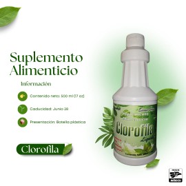 emmabram Clorofila Líquida con Extractos de Menta, Spirulina y Hierbabuena Suplemento Nat