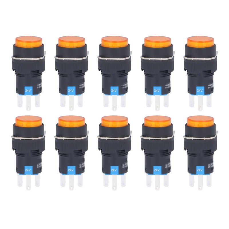 25Pcs Momentary Push Button Switch Self Locking 8 Pin Round