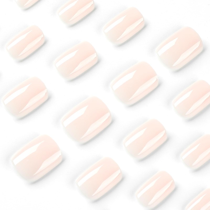 Square Press on Nails Short Fake Nails with Simple Designs