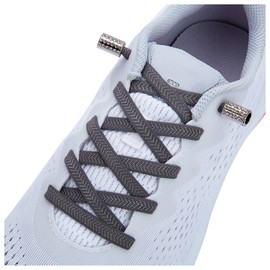 Elastic No Tie Shoe Laces, Elastic Shoelaces for Kids and Adults Dark Gray