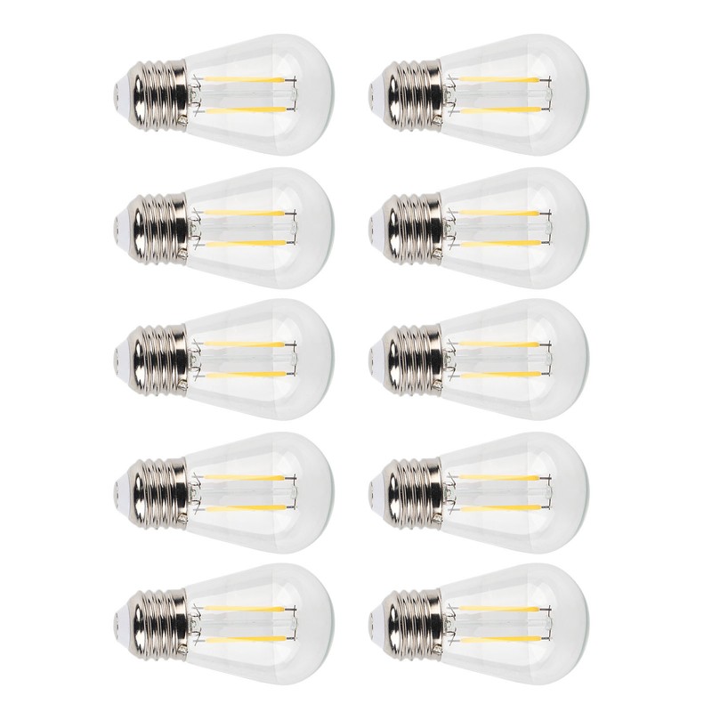 10Pcs Vintage Light Bulb S14 E27 180LM Transparent Glass LED