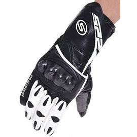 Seibertron SP2 SP-2 Genuine Leather Gloves Sports Gloves Carbon Knuckle Protector Leather Gloves (White, S)