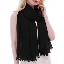 RIIQIICHY Scarves Scarves for Women Scarf Neckerchief Scarf Scarves Winter Spring Summer Pashmina Stole Shoulder Scarf, black