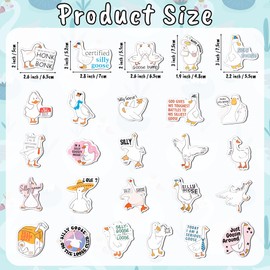GioXtra Funny Goose Refrigerator Magnets - 26Pcs Cartoon Animal Cute Goose Magnetic Magnet Fridge Sticker Decoration for Kitchen Home Office Class Locker Whiteboard Decor Car Accessory Birthday Gift C