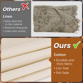 Dreamtop 3Pcs All-cotton Tea Towels for Baking Sourdough - L: 35"x 26",M: 30"x 17",S: 17"x 14", Unbleached Bread Proofing Cover Cloth with Dough Scraper, Flour Sack Towels for Dough Raising Baguettes